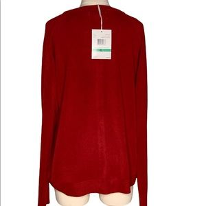 Carolyn Taylor Womens Cherry Red Cardigan Button Up Sweater Size L - NWT